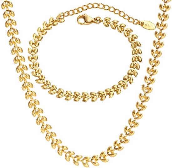 W Jewels collier dames or 18k plaqué or/haute qualité/collier feuille  d'olivier pour... | bol