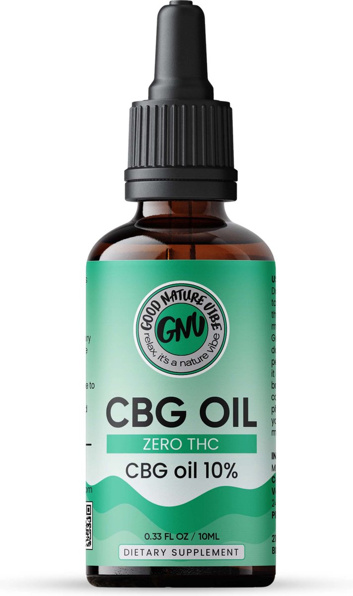 Goedkoopste CBG olie 10 - 100 Natuurlijke Cannabigerol olie met CBD - MCT olie voor optimale opname - Premium kwaliteit - smaakloos - Op basis van vezelhennep geen Cannabis - Vegan - Good nature vibe - 10ml per verpakking, 240 druppels