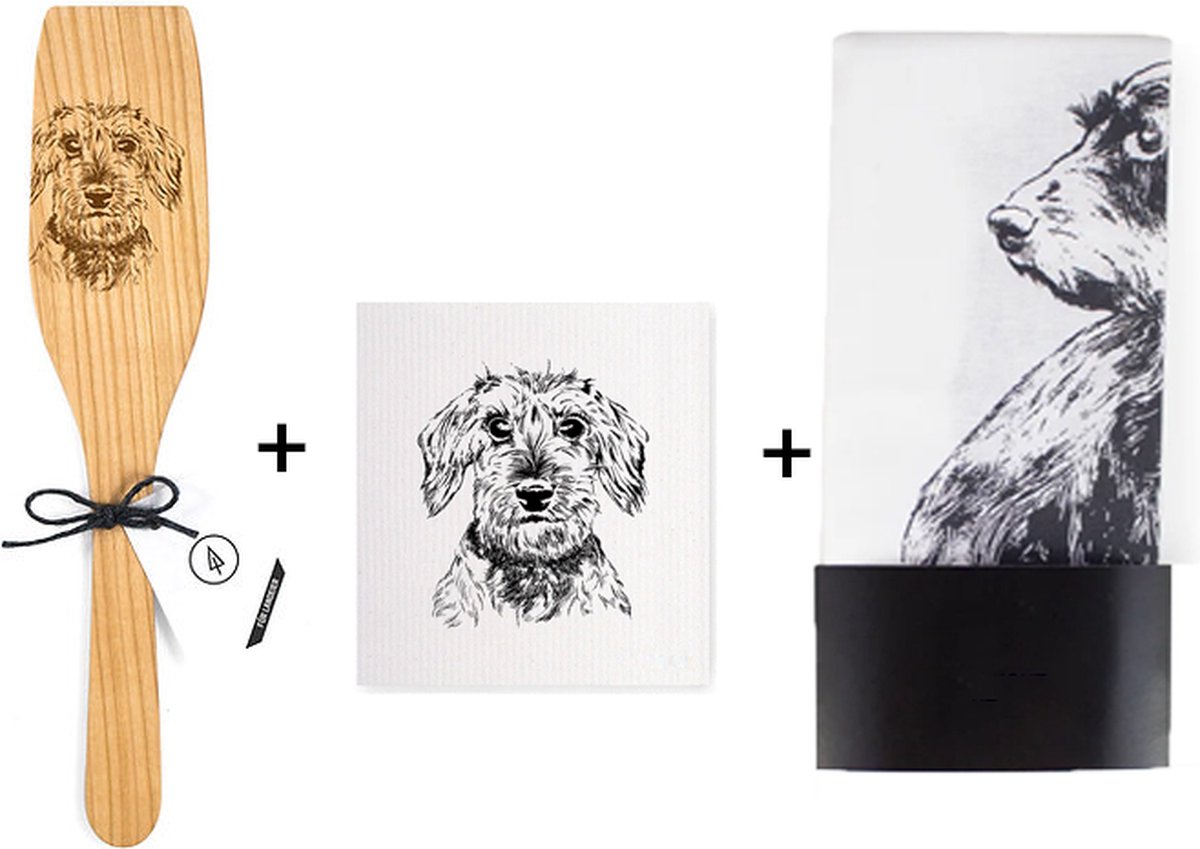 Teckel - handdoek - theedoek - kookspatel - vaatdoek - hond