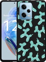Cazy Hoesje Zwart geschikt voor Xiaomi Redmi Note 12 Pro 5G Ballon Hondjes