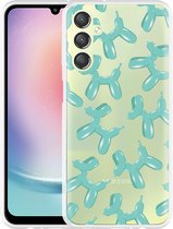 Cazy Hoesje geschikt voor Samsung Galaxy A24 4G Ballon Hondjes