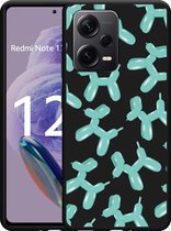 Cazy Hoesje Zwart geschikt voor Xiaomi Redmi Note 12 Pro+ 5G Ballon Hondjes
