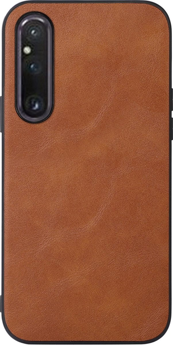 Mobigear Hoesje geschikt voor Sony Xperia 1 V Telefoonhoesje Hardcase | Mobigear Excellent Backcover | Xperia 1 V Case | Back Cover - Bruin