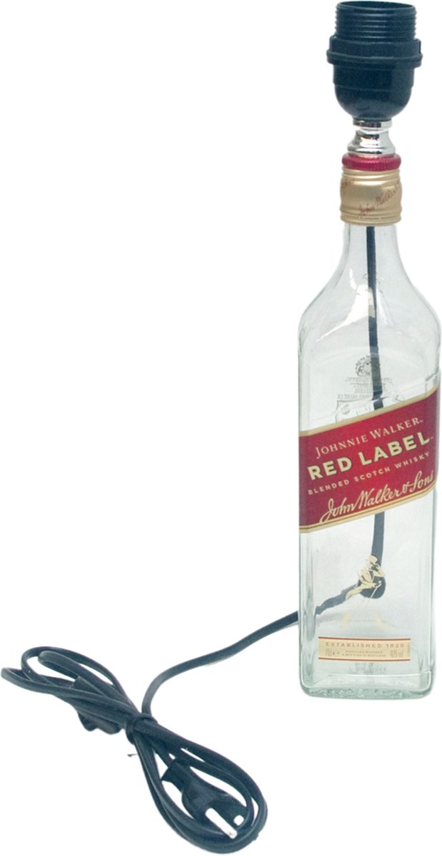 Johnnie Walker red 0.75l whisky fles lamp - Tafellamp - Sfeerlamp