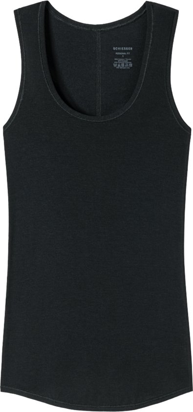 SCHIESSER Personal Fit singlet (1-pack) - dames onderhemd zwart - Maat: XXL