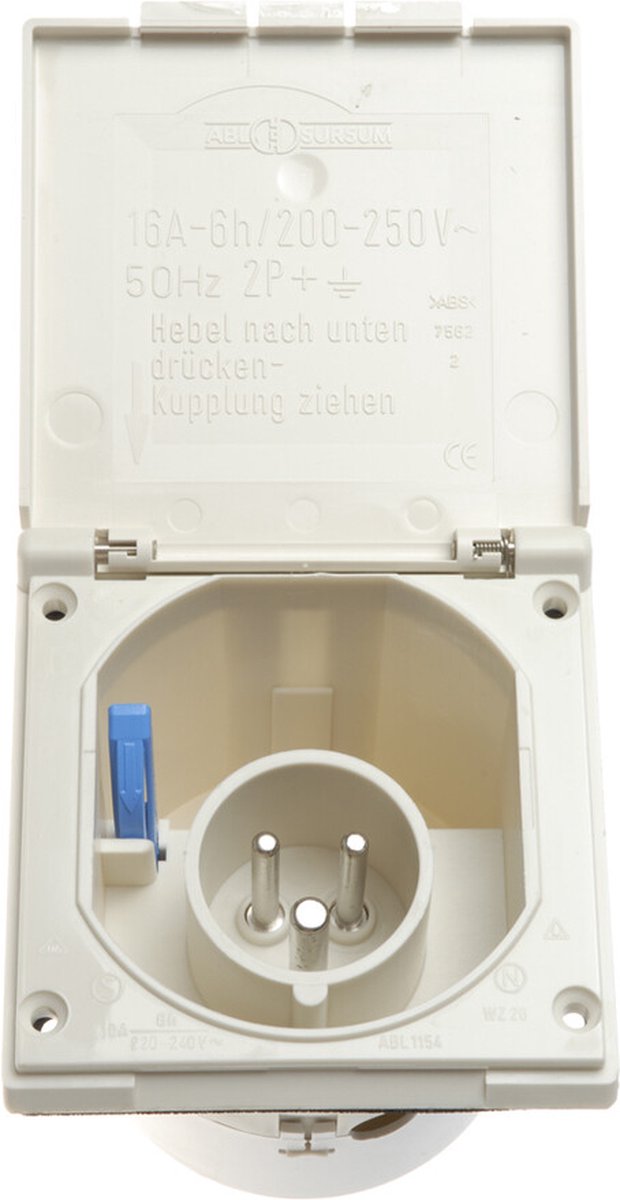 Gimeg Inbouw Stekkerdoos CEE Stekker met deksel L95xB80mm