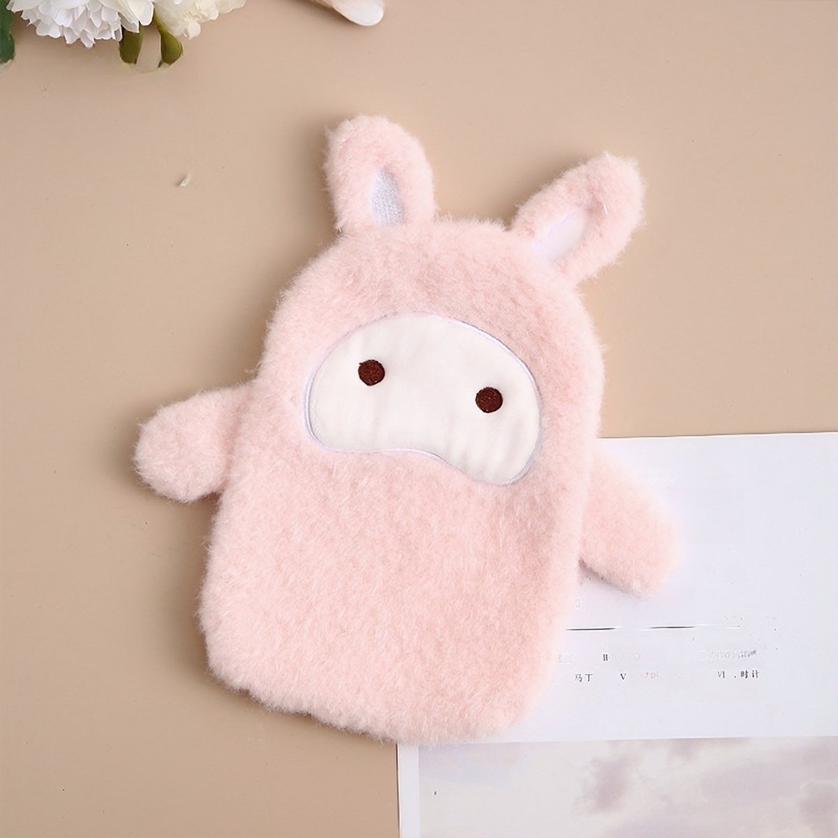 Goedkoopste DAEBAK Koreaanse Licht Roze Konijn Ogen Open Mini Waterkruik - Licht Roze Fluffy Waterkruik - 350ml - Voor op werk - Onderweg - Klein - Koreaans - Rabbbit - Korean - Kinderkruik