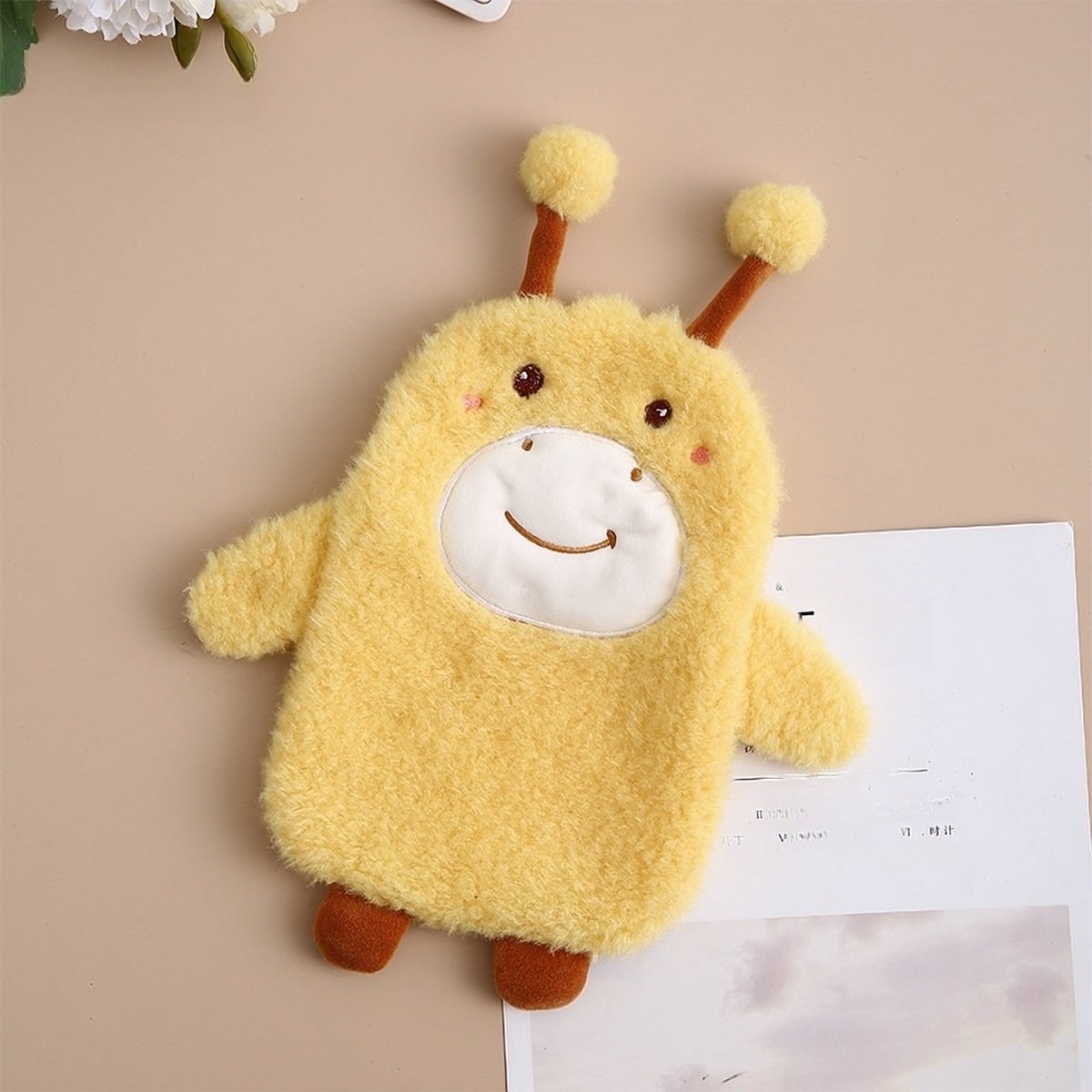 Goedkoopste DAEBAK Koreaanse Gele Koe Mini Waterkruik - Geel Fluffy Waterkruik - 350ml - Voor op werk - Onderweg - Klein - Koreaans - Rabbbit - Korean - Kinderkruik
