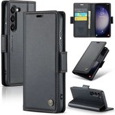 CaseMe Wallet Case met RFID Bescherming en Magneetsluiting voor Samsung Galaxy S23 _ Zwart