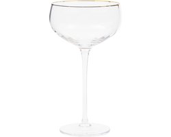 Riviera Maison Champagneglas, Bewerktglas, Cava wijnglas - Les Saisies, Gouden rand 300 ml Riviera Maison Champagneglas, Bewerktglas, Cava wijnglas - Les Saisies, Gouden rand 300 ml