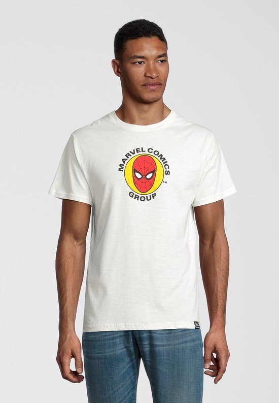 T-shirt écru Marvel Spider-Man Circle récupéré