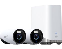 eufy Security E330 Buitencamera’s – 2 Pack met HomeBase 3 – Outdoorcam set – 4K Ultra HD-resolutie – 24/7 opname – Wifidekking van 464 m2 – AI-gezichtsherkenning – Bedrade beveiligingscamera’s voor buiten
