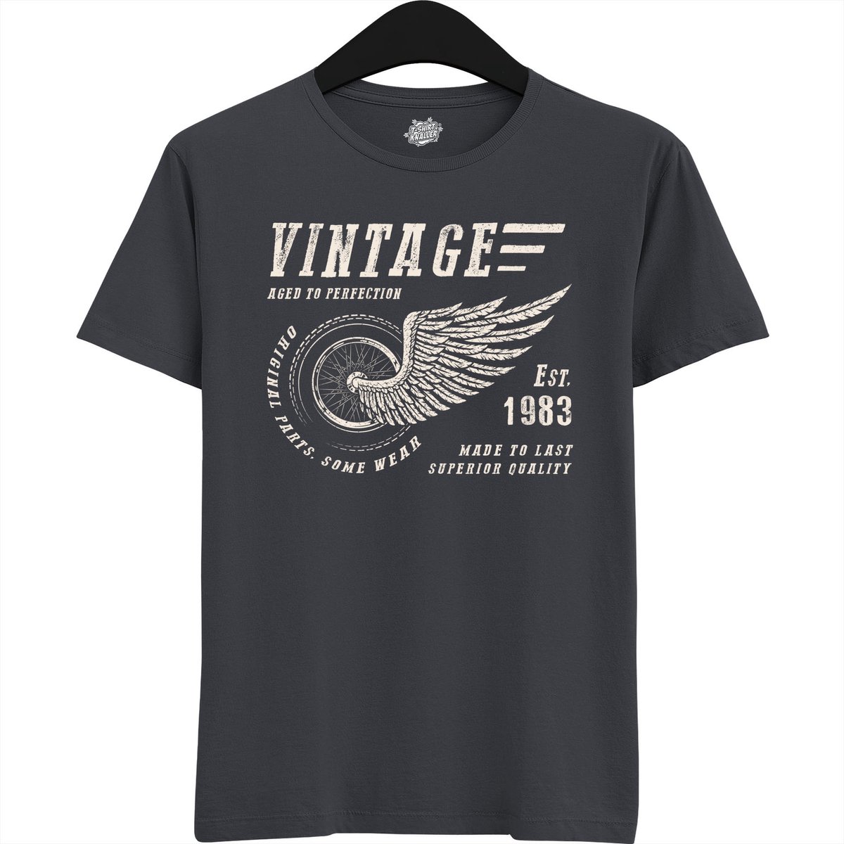 A Vintage Motorcycle Addict Est 1983 | Retro Verjaardag Motor Cadeau Shirt - T-Shirt - Unisex - Mouse Grey - Maat L