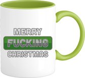 Merry F*cking Christmas - Foute Kersttrui Kerstcadeau - Dames / Heren / Unisex Kleding - Grappige Kerst Outfit - Mok - Appel Groen