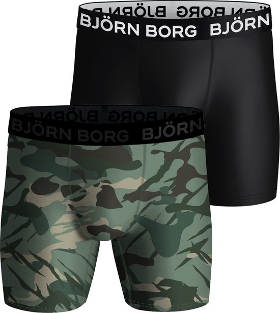 Björn Borg Performance boxers - microfiber heren boxers lange pijpen (2-pack) - multicolor - Maat: M