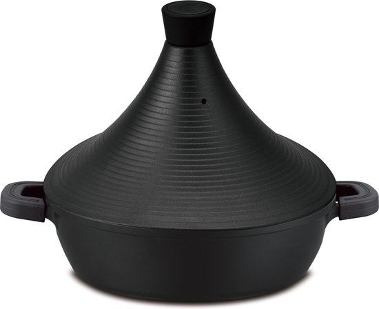 Aluminium tajine Marrakesh- geschikt voor inductie en meer- Matt Black Ø 28 cm