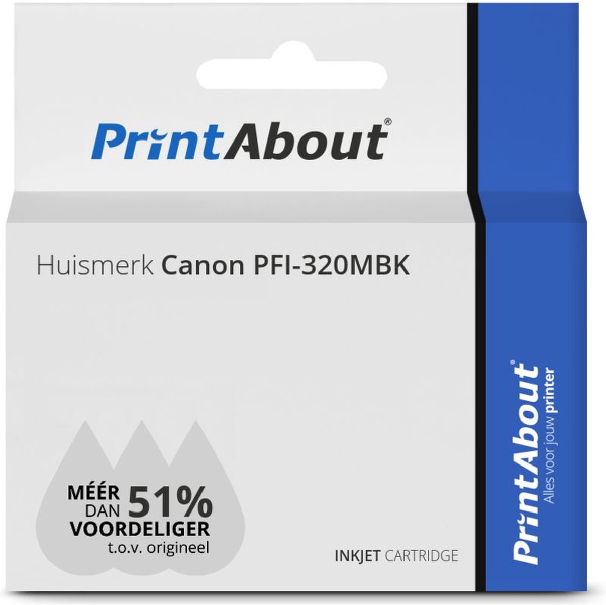 PrintAbout huismerk Inktcartridge PFI-320MBK Mat-zwart Hoge capaciteit geschikt voor Canon