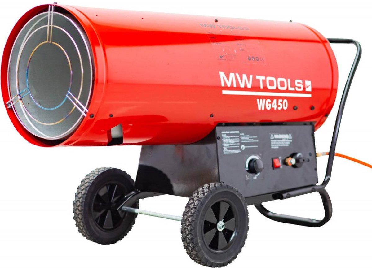 Warmeluchtblazer op propaangas 70-132kW met thermostaat MW-Tools WG450