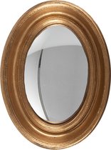 HAES DECO - Ovale Spiegel - Kleur Goudkleurig - Formaat 24x5x32 cm - Materiaal Hout / Glas - Wandspiegel, Spiegel Ovaal