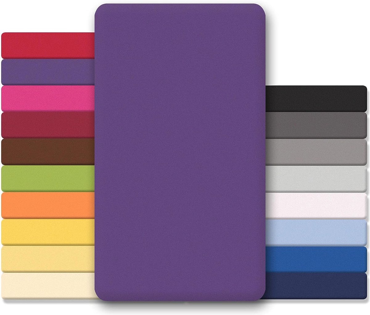 Lucina Topper Hoeslaken Jersey Katoen Stretch - lila 200x200cm - 200x220cm