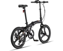 Pacto Two Vouwfiets Zwart 20 inch Shimano 6v Aluminium Schijfrem Plooifiets Folding Bike Disc