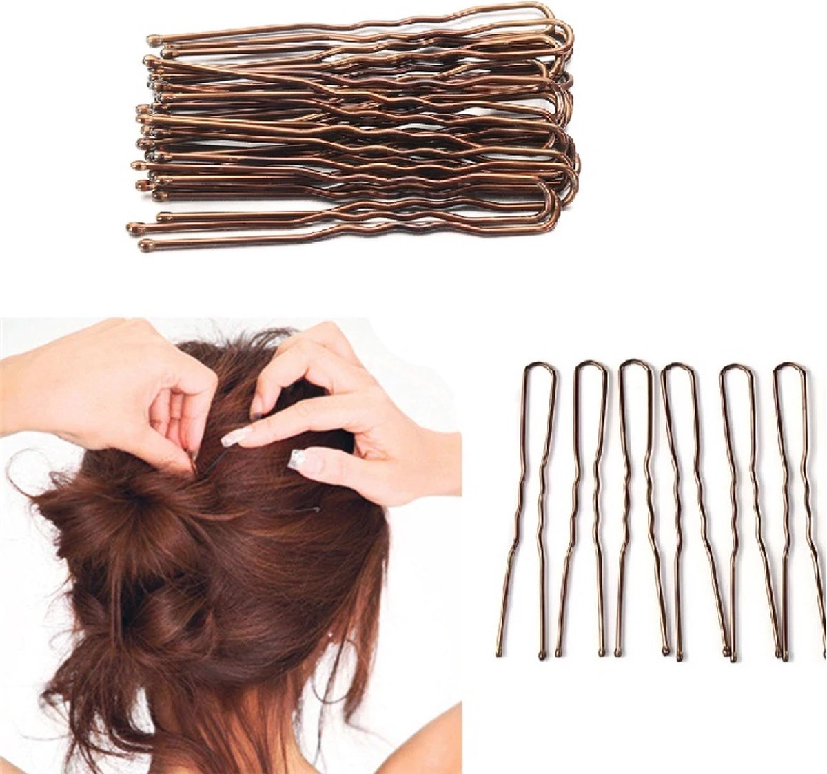 Eenvoudige U-vormige Haarspeld Metalen Haarstokken