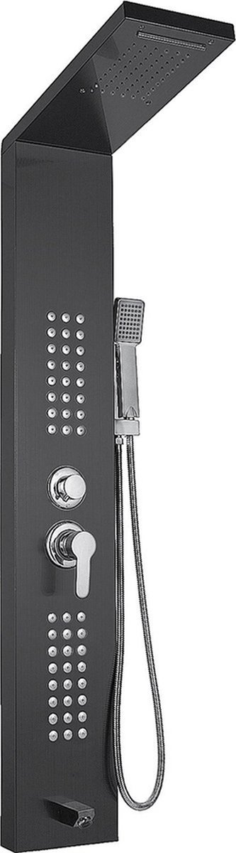 Dripio Compleet Douchesysteem - Doucheset - Mat Zwarte Hoofddouche en Handdouche - Massage Douche - Vierkante Regendouche voor Badkamer - 3 Douche Koppen