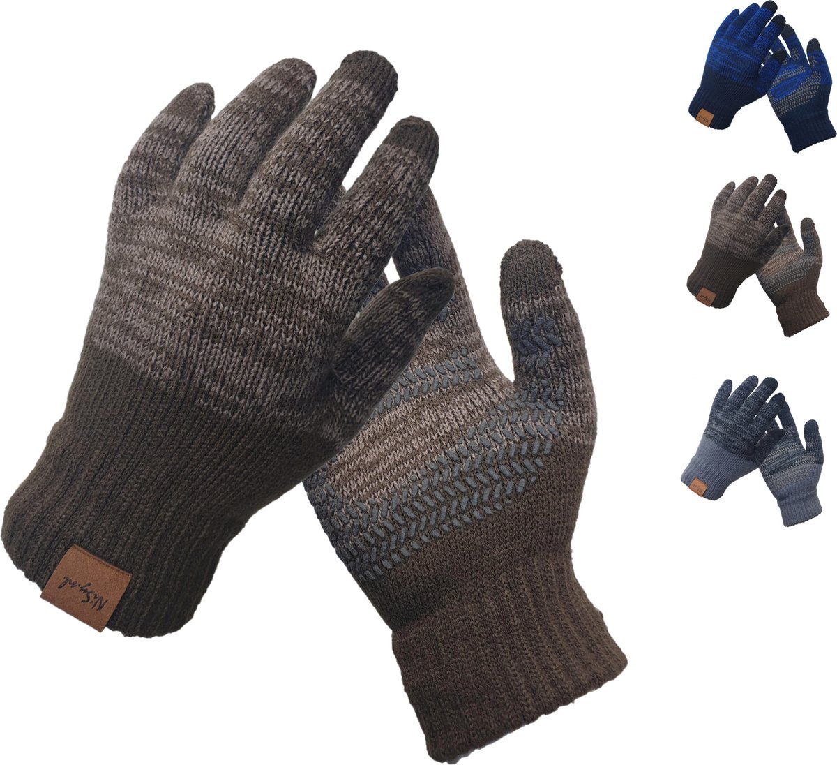 NiSy.nl Luxe Handschoenen heren / dames - Touchscreen | Fleece | Anti-Slip | Winter | Bruin
