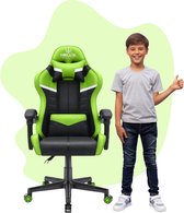 Gamingstoel - Ergonomische bureaustoel - Verstelbaar - Groen - Kinderen