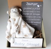Minibox knuffeldoek aap - cadeau baby - cadeau zwangerschap - kraam cadeau - kraammand