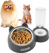Automatische kattenvoerbak en drinkbak voor honden Spatbescherming Waterdispenser Voerbak voor huisdieren Maat M/L (L)