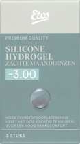 Etos Maandlenzen Silicone Hydrogel - Zacht - Sterkte -3.00 - 1x3 stuks