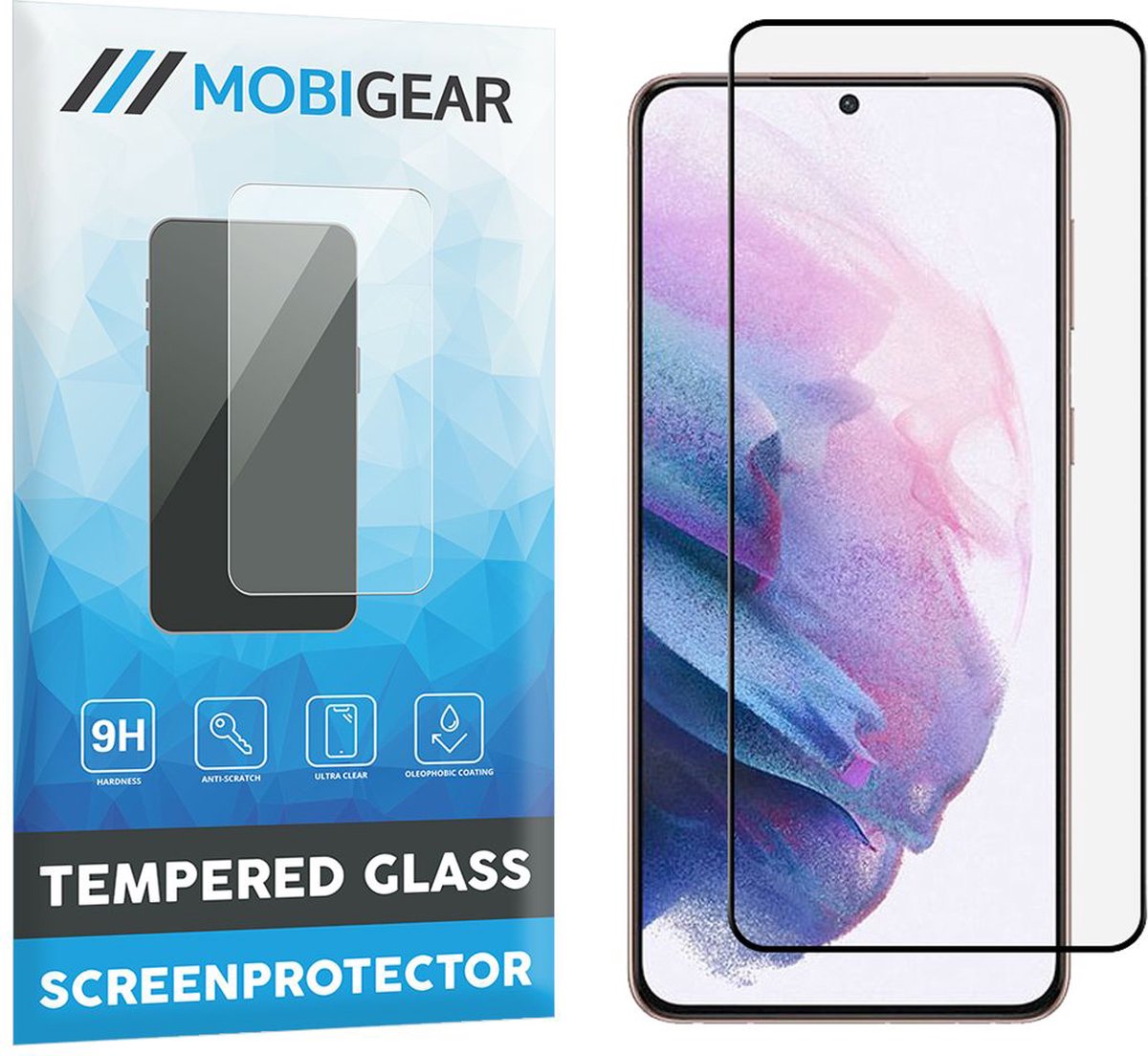 Mobigear Screenprotector geschikt voor Samsung Galaxy S21 Plus Glazen | Mobigear Premium Screenprotector - Case Friendly - Zwart