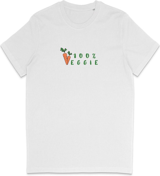 Vegan - Vegetariër - T Shirt Heren Dames - Wit- Maat 3XL