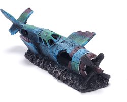 Aquarium decoratie - Gevechtsvliegtuigen - Realistische hars ornamenten voor vistank landschapsarchitectuur - Duurzaam en stabiel - Ideaal voor zoet- en zoutwateraquaria 22*9.5*8CM