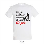 T-shirt Préparez le déambulateur J'ai 60 ans! | XL | Blanc