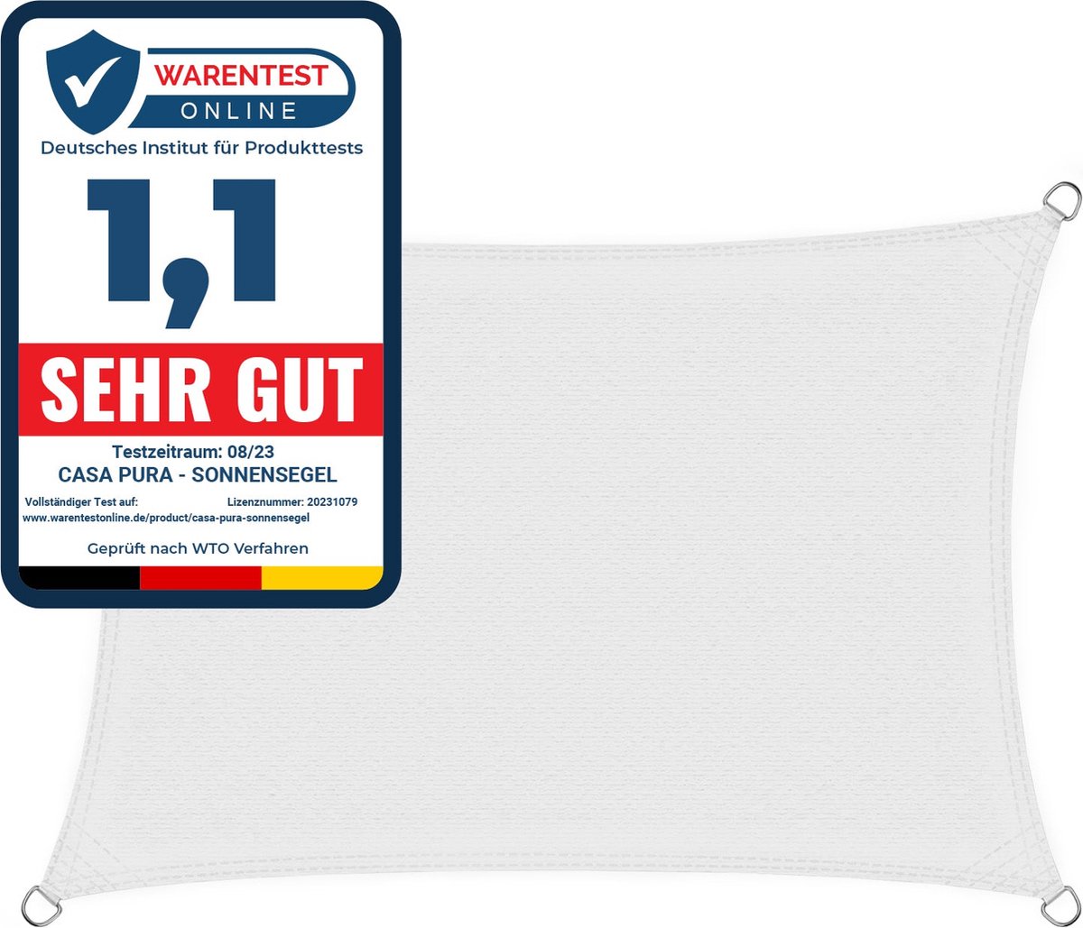 Voile D'Ombre Casa Pura 3x3m - Protection UV Imperméable Pour Jardin Et Terrasse