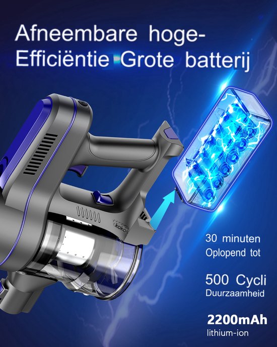 Steelstofzuiger Draadloos 180Watt met 4 Verschillende Opzetstukken (Draadloze Stofzuiger) bol