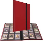 Album de cartes de collection, porte-cartes 360 compartiments avec ouverture latérale, dossiers de collection de cartes robustes rouge