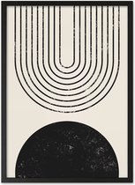 Boho Grafisch Poster Ontwerp – zwart/wit - Muurdecoratie – Minimalistisch Abstract Kunst – Wanddecoratie voor Woonkamer & Slaapkamer – B2 500 x 700 Design Print