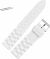 Fako Bijoux® - Horlogebandje - Siliconen - 20mm - Wit
