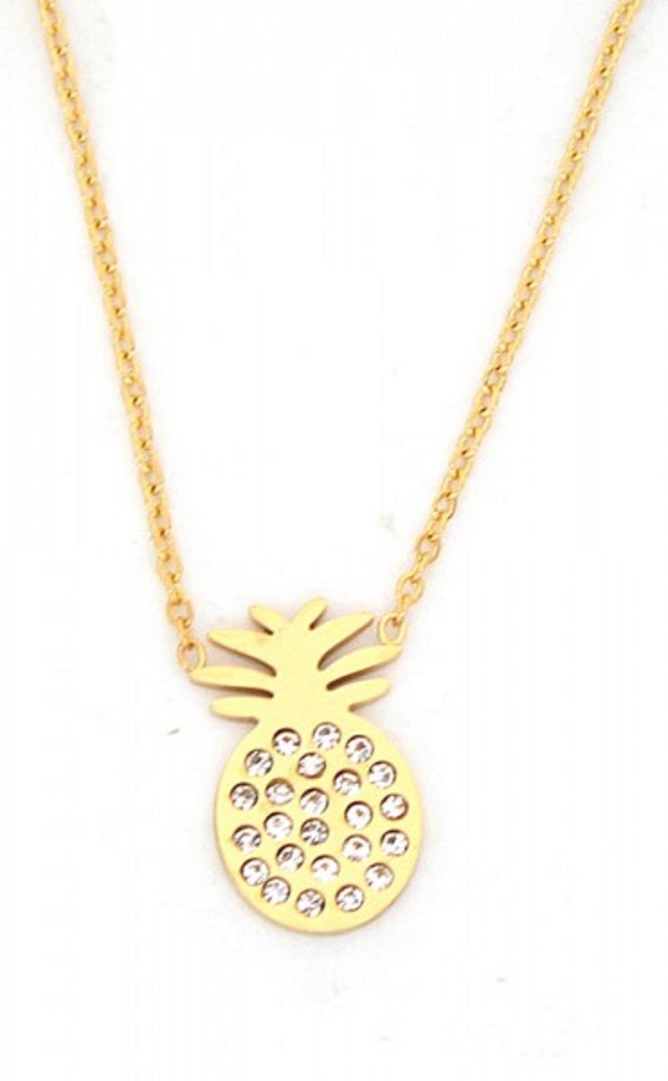 Necklace - ketting - kleur goud - kado -cadeau - moeder - kerst - sinterklaas - moederdag - ananas - gold