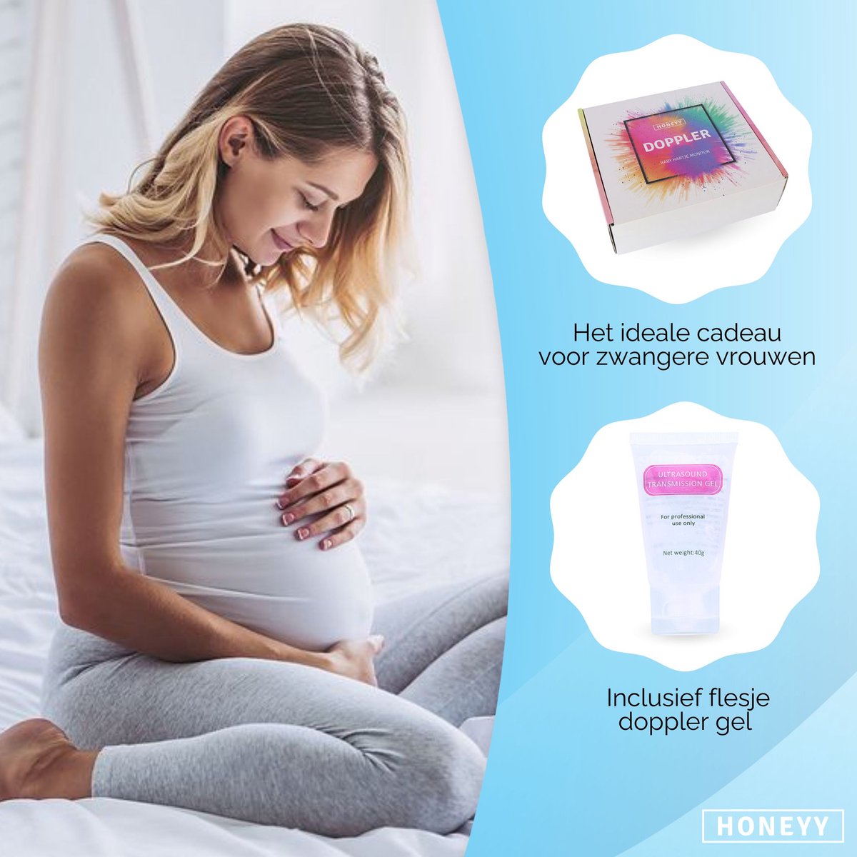 Honeyy - Doppler professionnel - Moniteur cardiaque pour Bébé - cadeau de  grossesse 