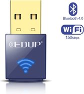 EDUP - USB WIFI + Bluetooth Adapter - 150Mbps - Snelle 2.4Ghz Draadloze Mini WiFi Externe Ontvanger - Perfect voor PC/Laptop - Geschikt Voor Windows / Mac - 10M Bereik