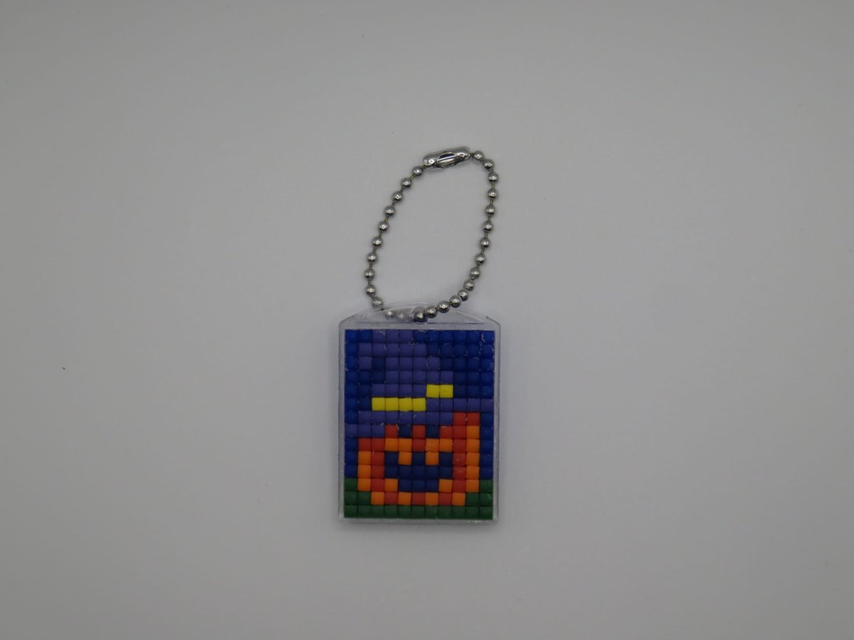 Sleutelhanger, Pompoen Heks, Pixels, Halloween