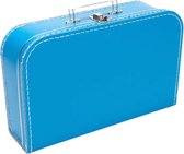 Kinderkoffer Aquablauw 35 cm - Logeerkoffer - Kartonnen koffer - Kinder koffertje kartonnen - Speelkoffer - Poppenkoffer- Opbergen - Cadeau - Decoratie