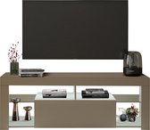 Meuble TV Nuvolix - Meuble TV - Table TV - avec éclairage LED - blanc - bois - 140*35*50CM