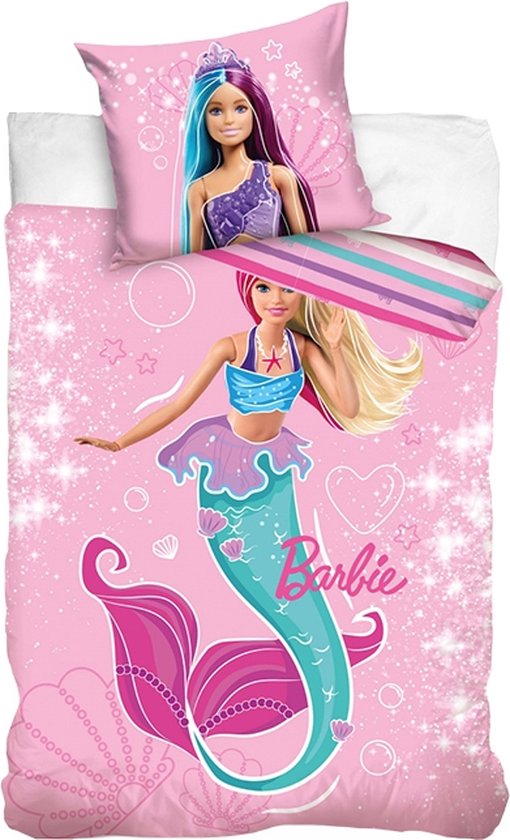 Barbie Dekbedovertrek, Glitter - Eenpersoons - 140 x 200 cm - Katoen