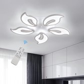 LuxiLamps - 5 Bloemblaadjes Plafondlamp - Dimbaar Met Afstandsbediening - LED Plafondlamp - Wit - Woonkamerlamp - Moderne lamp - Plafonniere