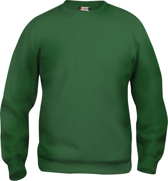 Clique Basic Roundneck Sweater Flessen-groen maat XS